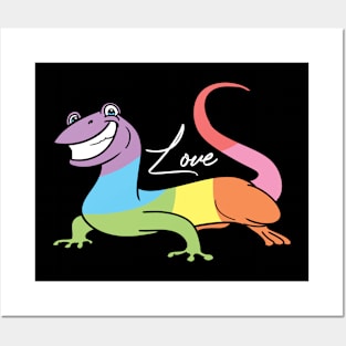 LGBTQ Gecko Lizard Rainbow Love Gay Pride Posters and Art